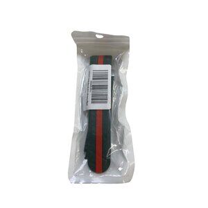 Replacement Silicone Watch Band 20mm M/L Green & Red Stripe Design Rubber Strap